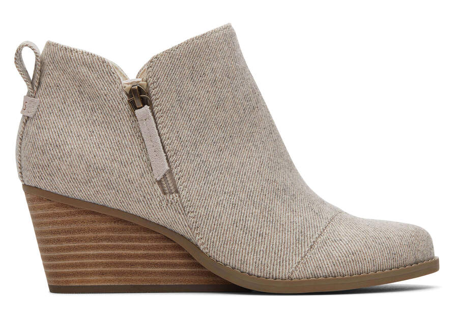 Goldie Natural Glimmer Wedge Boot Side View
