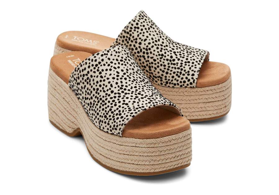 Laila Mule Mini Cheetah Platform Sandal Front View Opens in a modal