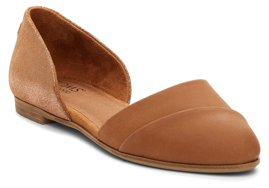 Jutti D'Orsay Tan Leather Flat Additional View 1 Opens in a modal