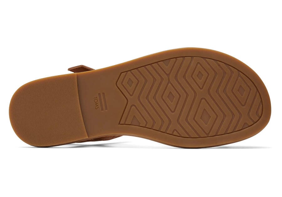 Kira Tan Leather Strappy Sandal Bottom Sole View Opens in a modal