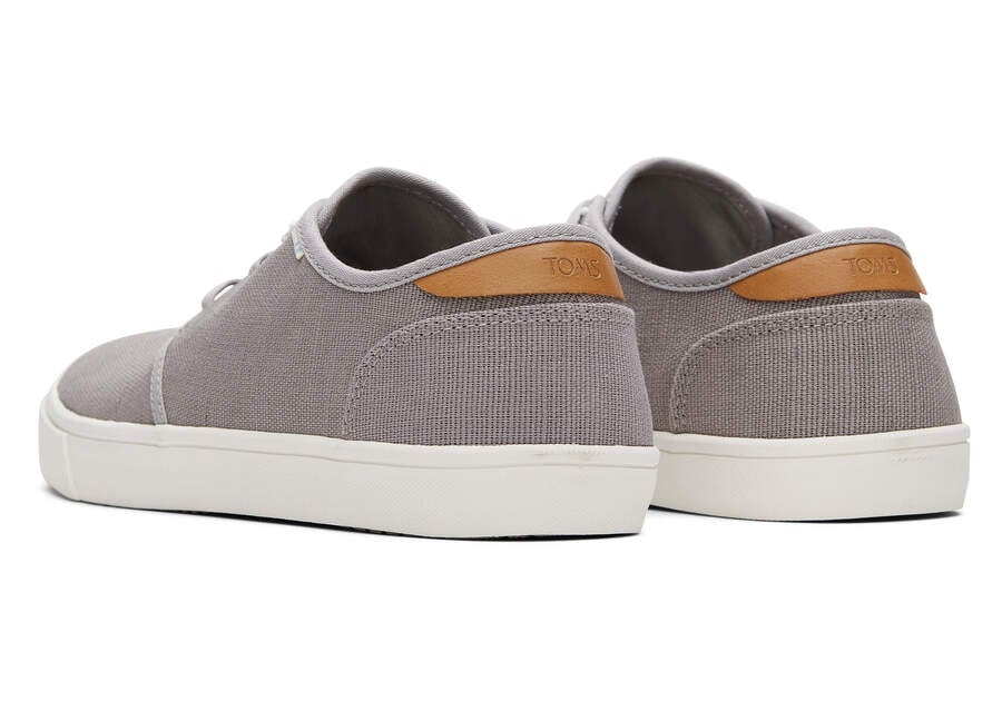 Carlo Grey Heritage Canvas Lace-Up Sneaker Back View Opens in a modal