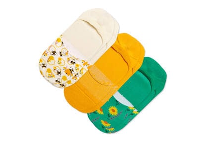 Classic No Show Socks Bees 3 Pack