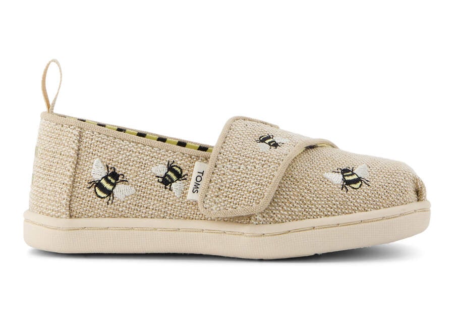 Alpargata Embroidered Bees Toddler Shoe Side View Opens in a modal