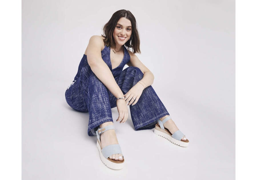 Diana Blue Denim Wedge Sandal Additional View 2 Opens in a modal