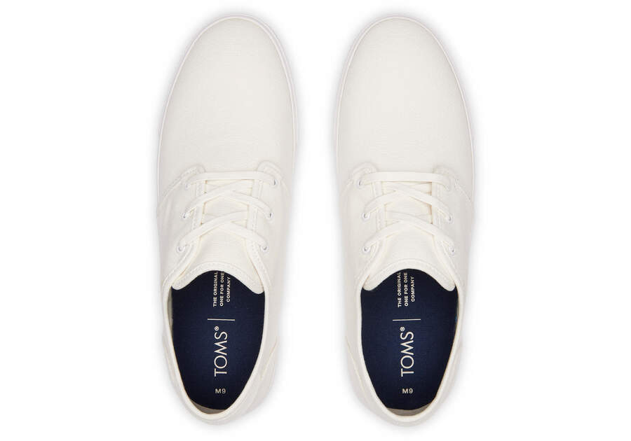 Carlo White Canvas Lace-Up Sneaker Top View Opens in a modal