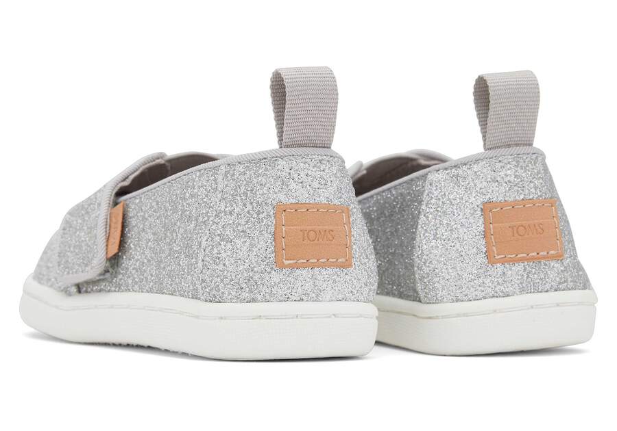 Alpargata Silver Glitter Toddler Shoe Back View Opens in a modal