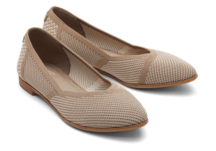 Jutti Neat Taupe Knit Flat Front View Opens in a modal