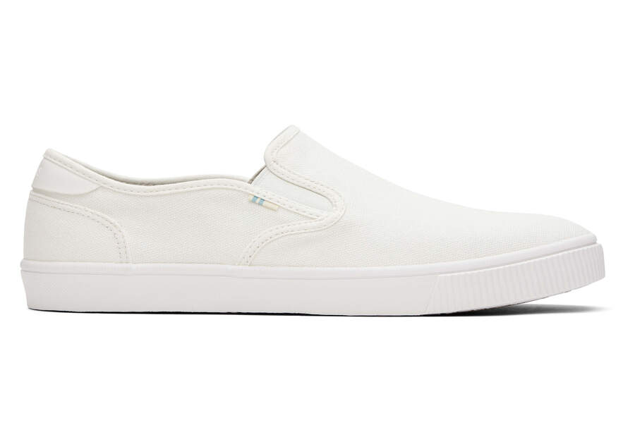 Baja White Canvas Slip On Sneaker Side View Opens in a modal