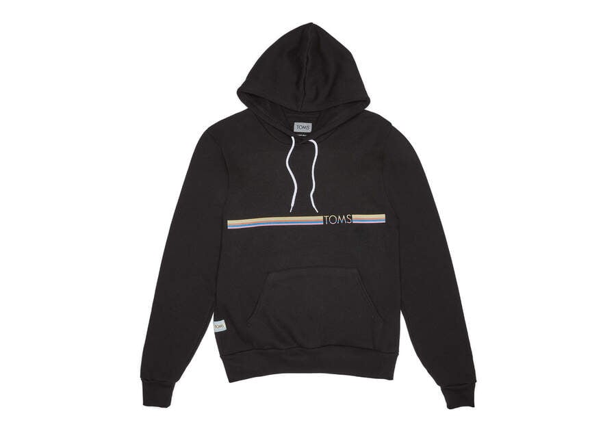 Striped TOMS Fleece Hoodie Front View