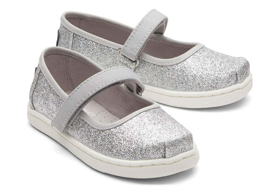 Mary Jane Silver Toddler Shoe Front View Opens in a modal