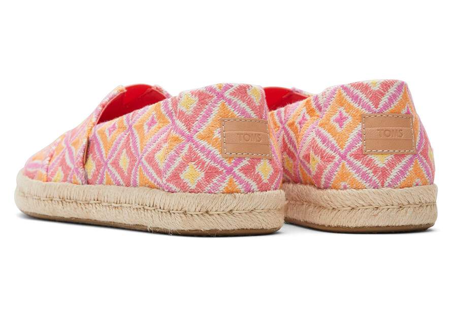 Alpargata Rope 2.0 Pink Geometric Espadrille Back View Opens in a modal