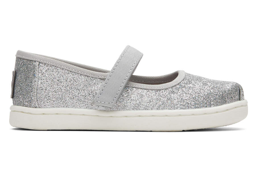 Mary Jane Silver Toddler Shoe Side View Opens in a modal