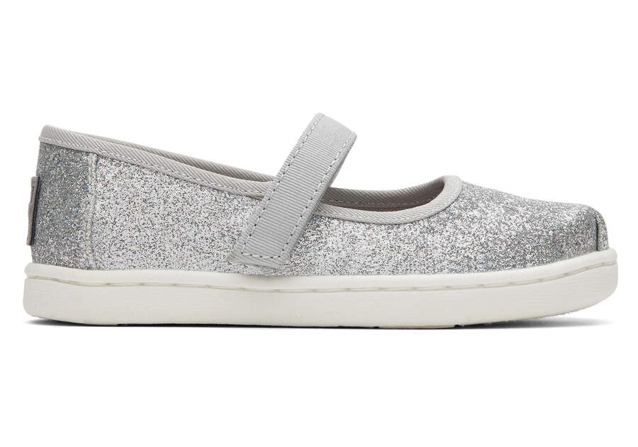 Tiny Mary Jane Silver Toddler Shoe Side View Opens in a modal