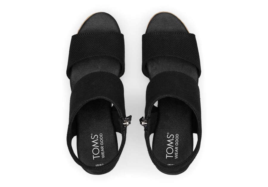 Majorca Rope Black Platform Sandal Top View Opens in a modal