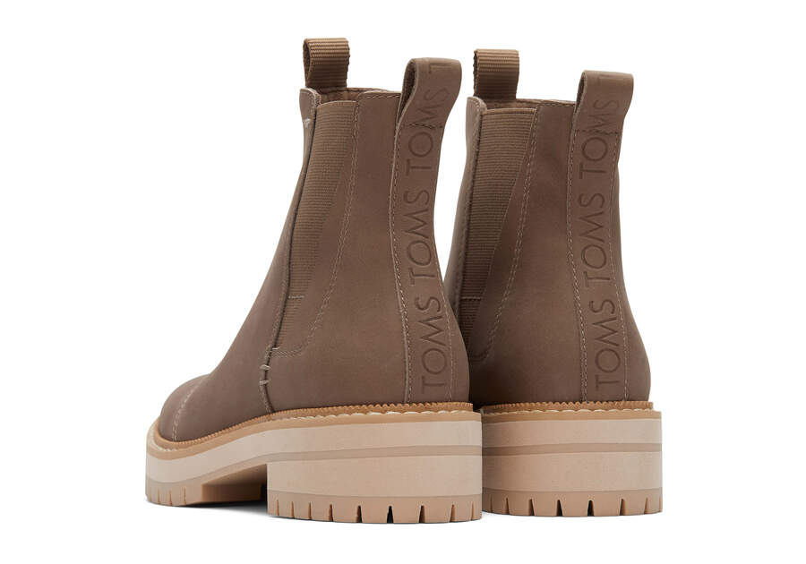 Dakota Taupe Water Resistant Leather Boot Back View Opens in a modal