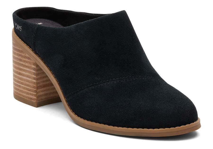 Evelyn Black Suede Mule Additional View 1 Opens in a modal