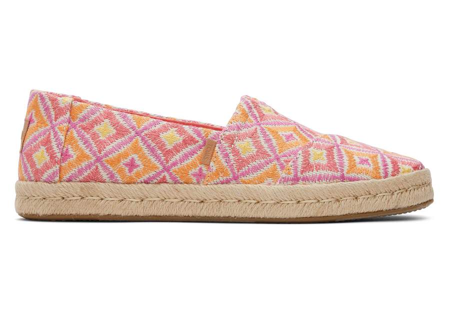 Alpargata Rope 2.0 Pink Geometric Espadrille Side View Opens in a modal