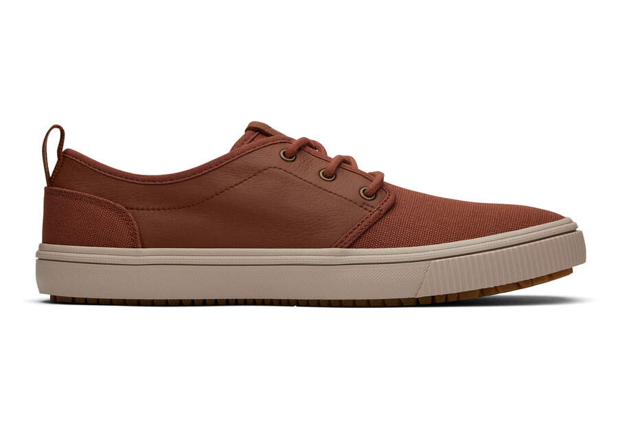 Carlo Terrain Brown Leather Water Resistant Sneaker Side View Opens in a modal
