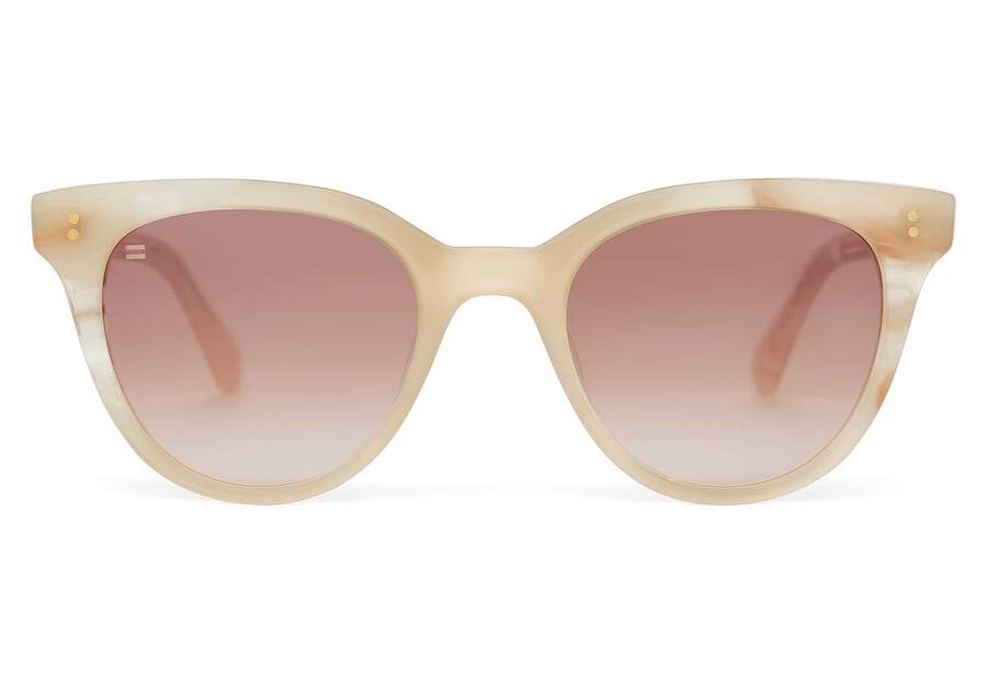 Marlowe Oatmilk Latte Handcrafted Sunglasses Front View