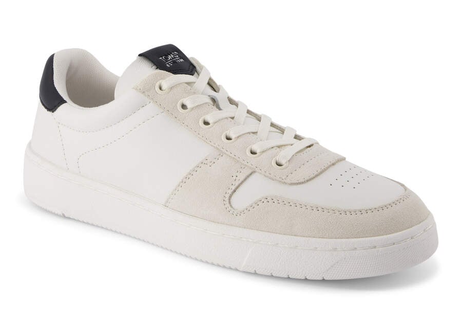 TRVL LITE Court White and Black Leather Sneaker  Opens in a modal