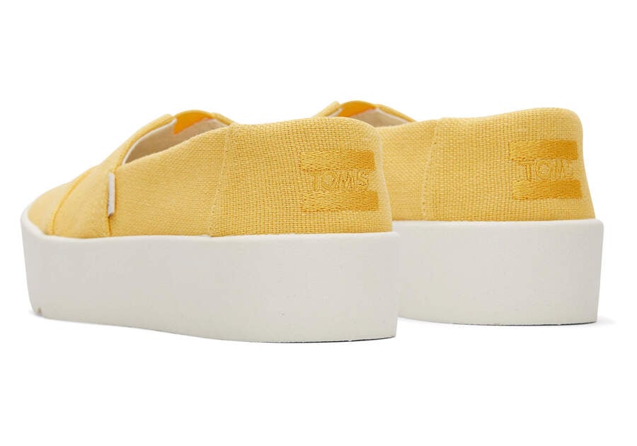 Verona Yellow Slip On Sneaker Back View Opens in a modal