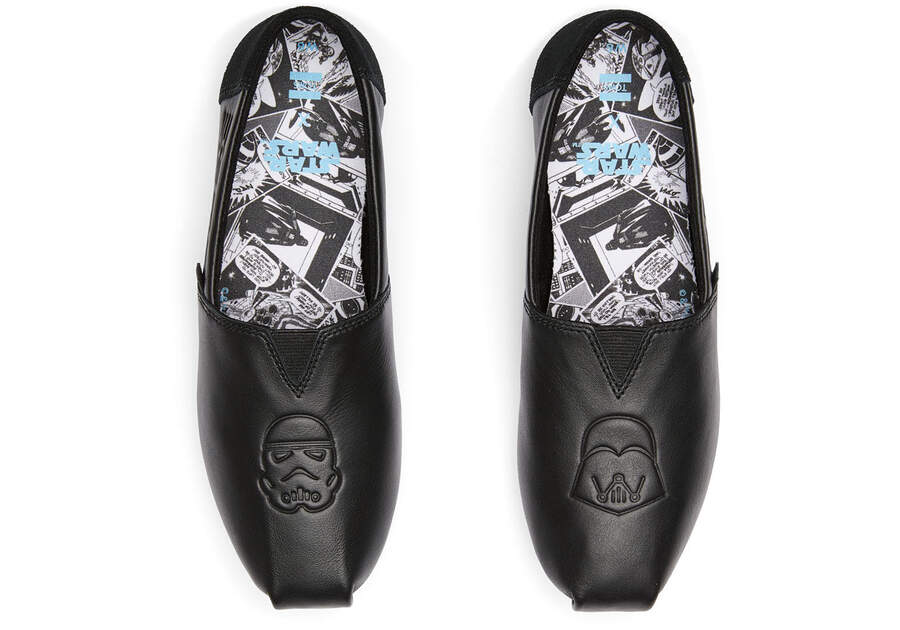 Black STAR WARS Leather Darth Vader Emboss Women's Classics Top View Opens in a modal
