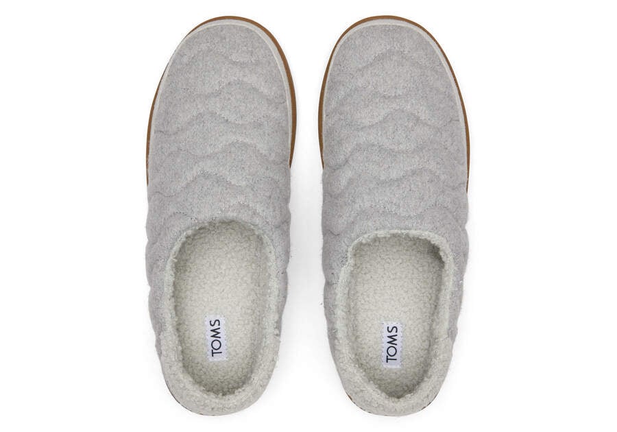 Ezra Grey Quilted Convertible Slipper Top View