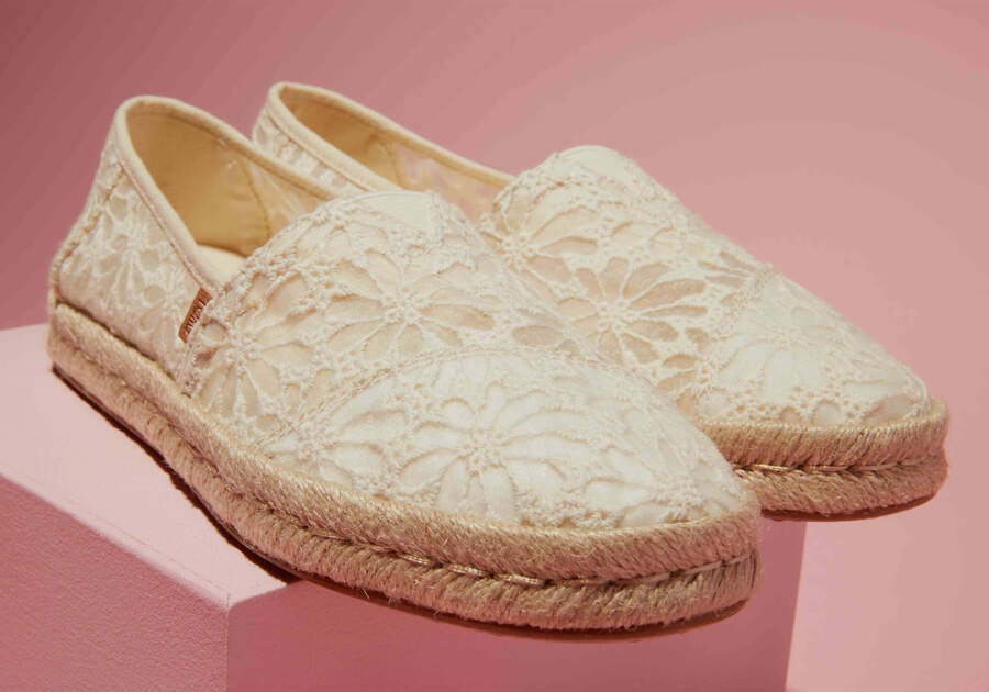 Alpargata Rope 2.0 Natural Floral Lace Espadrille Additional View 1 Opens in a modal