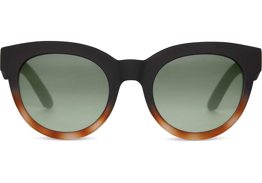 Florentin Black Tortoise Fade Polarized Traveler Sunglasses Front View Opens in a modal