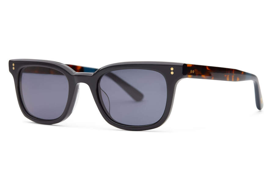 Ashtyn Black Tortoise Handcrafted Sunglasses Side View Opens in a modal