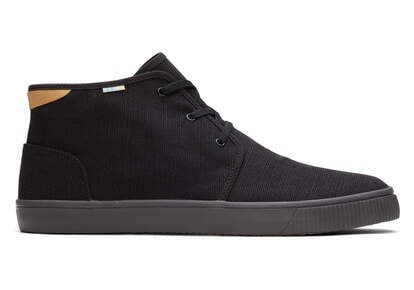 Carlo Mid All Black Heritage Canvas Lace-Up Sneaker