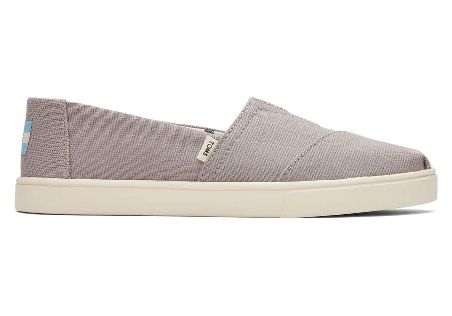 Alpargata Cupsole Grey Heritage Canvas Slip On Side View Opens in a modal