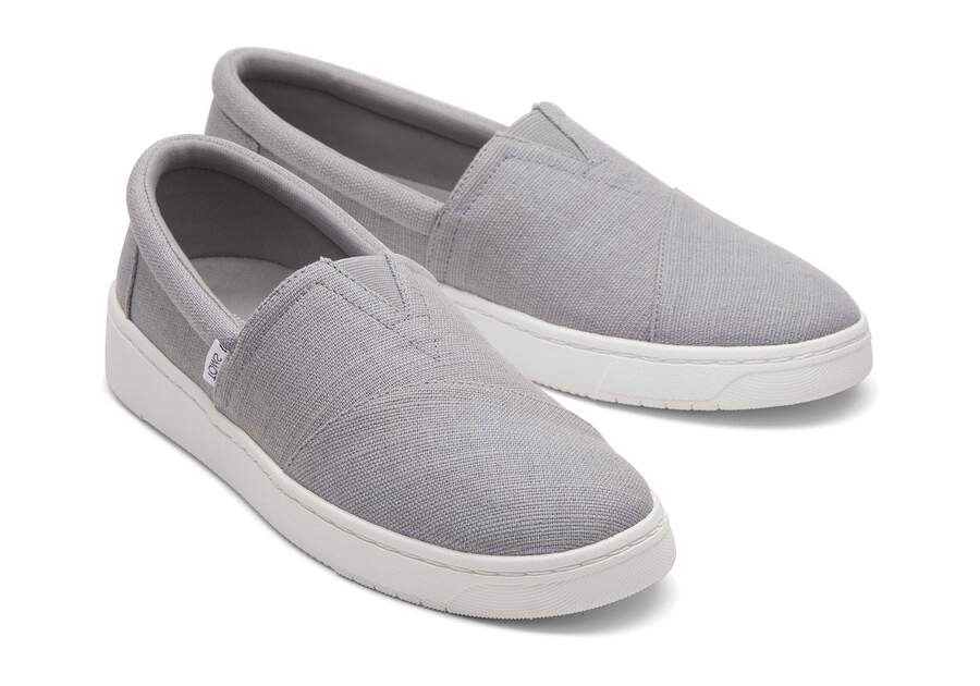 TRVL LITE Alpargata Grey Slip On Sneaker Front View Opens in a modal