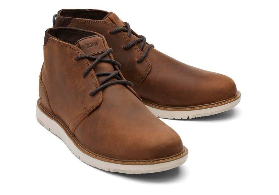 Navi Brown Water Resistant Boot Front View