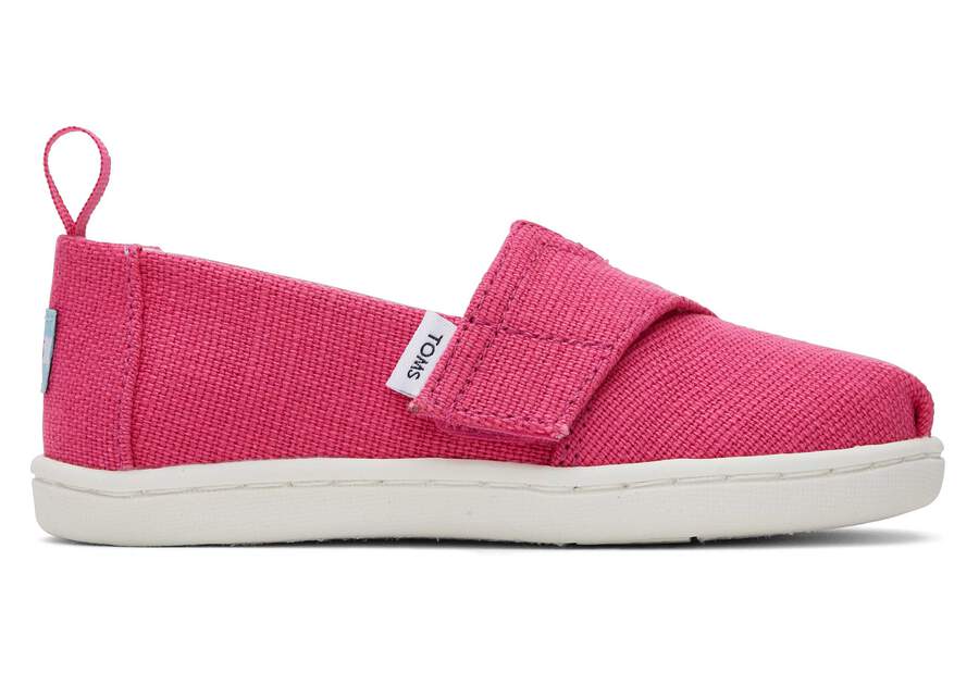 Tiny Alpargata Pink Heritage Canvas Toddler Shoe Side View