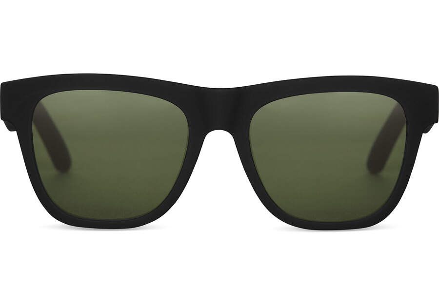 Dalston Black Polarized Traveler Sunglasses Front View Opens in a modal
