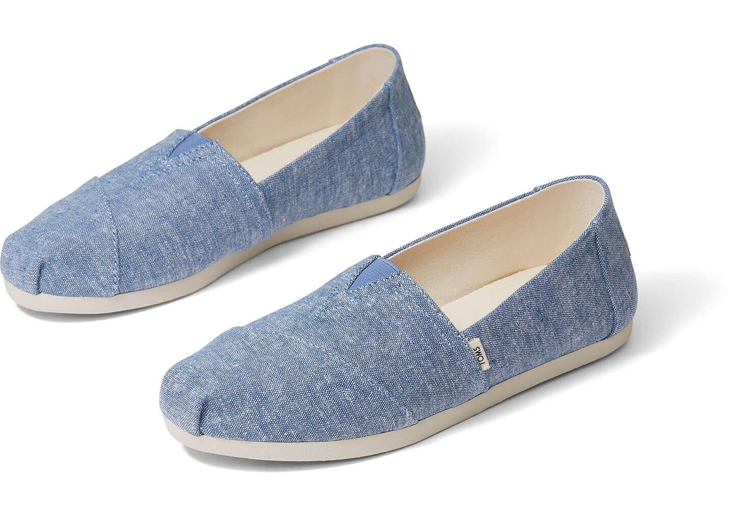 #Toms Classic Blue Slub Chambray Womens Espadrilles Shoes 