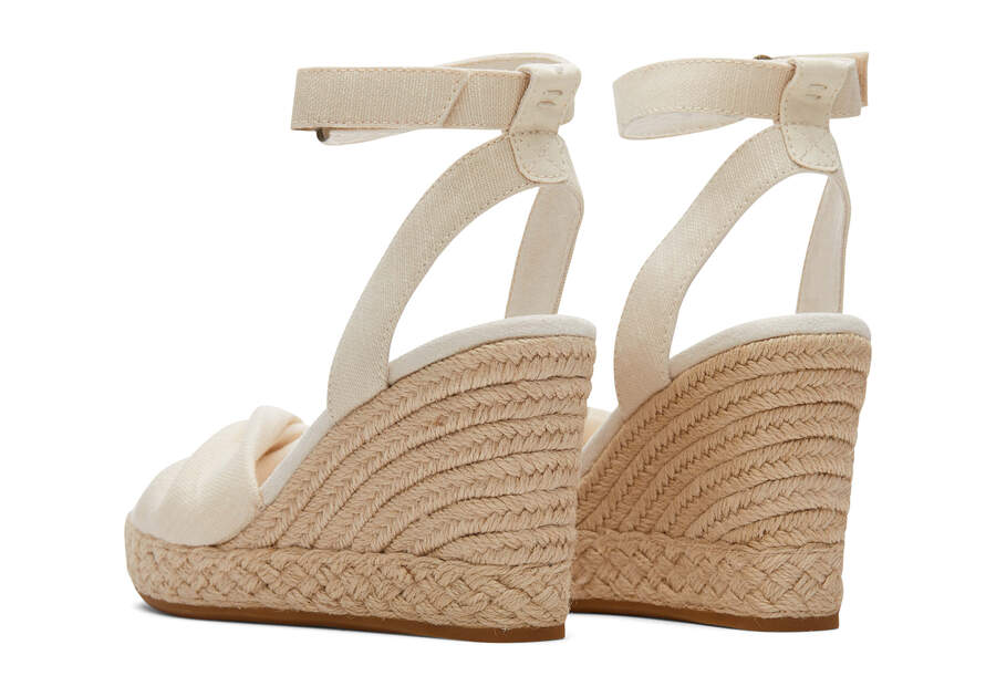 Marisela Natural Wedge Sandal Back View Opens in a modal