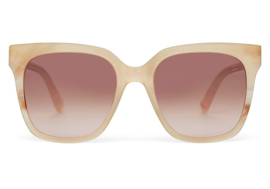 Natasha Oatmilk Latte Handcrafted Sunglasses Front View Opens in a modal