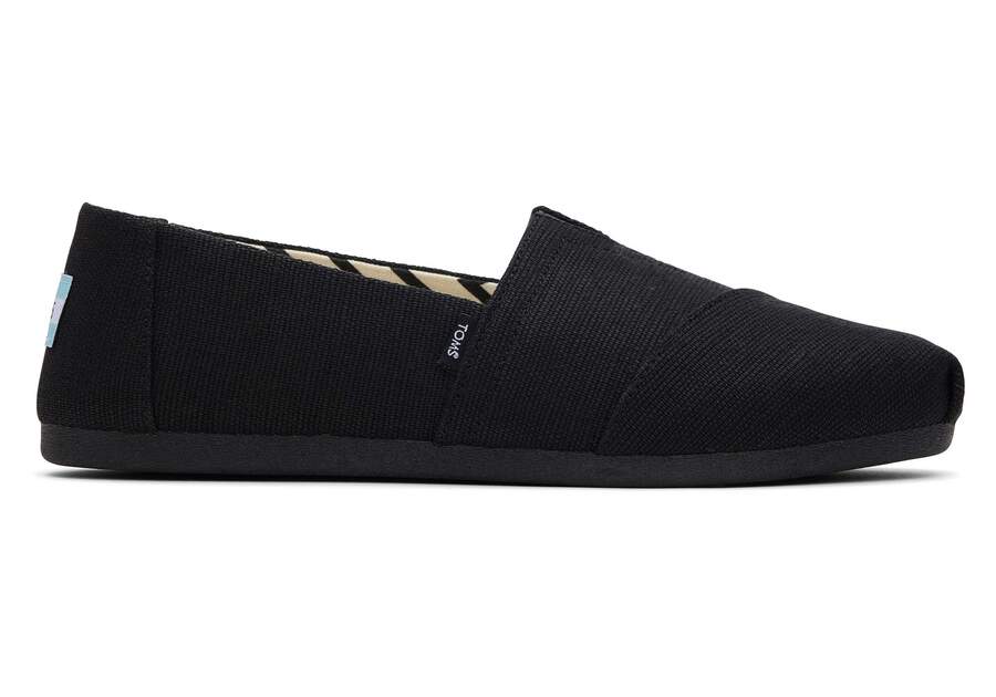Alpargata All Black Heritage Canvas Side View Opens in a modal
