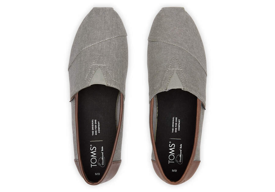 Frost Grey Chambray Mens Classic Cloudbound Alpargatas | TOMS