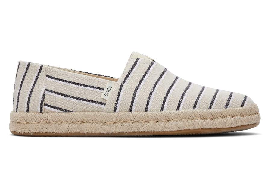 Alpargata Cream Woven Stripes Rope 2.0 Espadrille Side View Opens in a modal