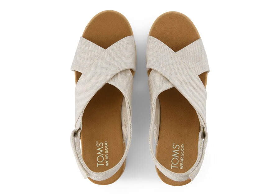 Diana Crossover Natural Wedge Sandal Top View Opens in a modal