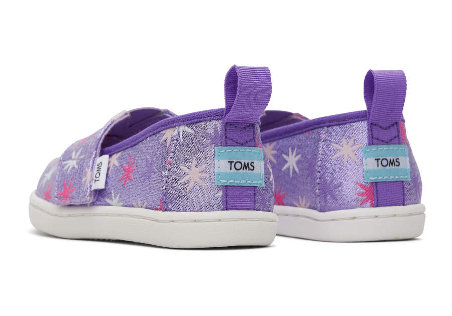 Tiny Alpargata Purple Stars Toddler Shoe Back View Opens in a modal