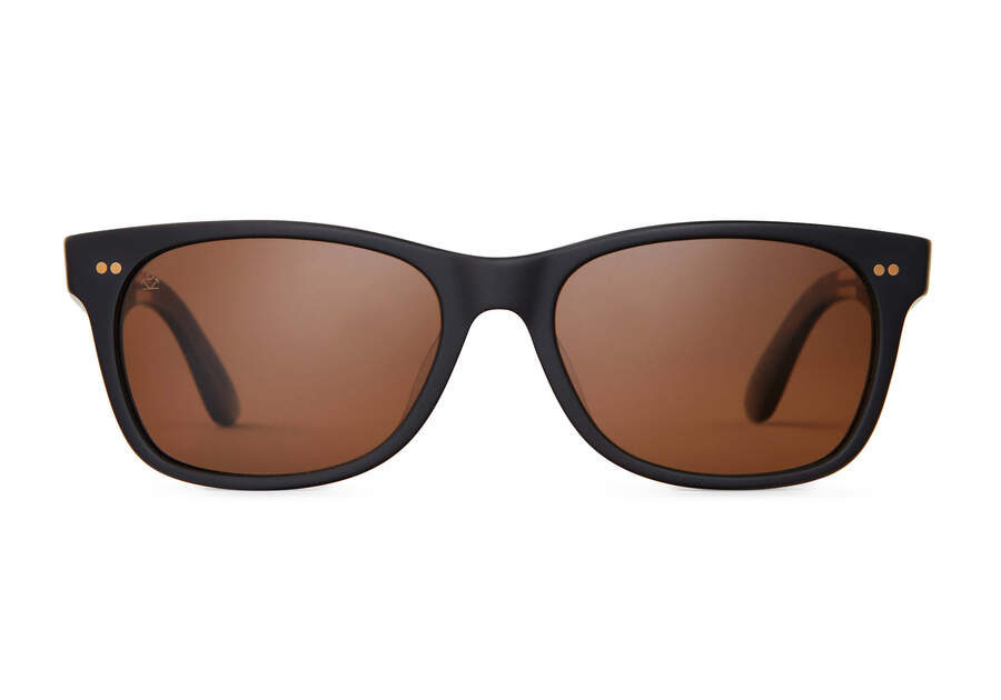 Beachmaster 301 Black Zeiss Polarized Handcrafted Sunglasses Front View Opens in a modal