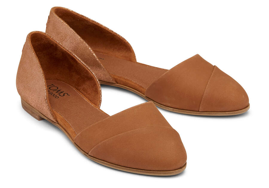Jutti D'Orsay Tan Leather Flat Front View Opens in a modal