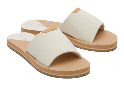 Carly White Jersey Slide Sandal
