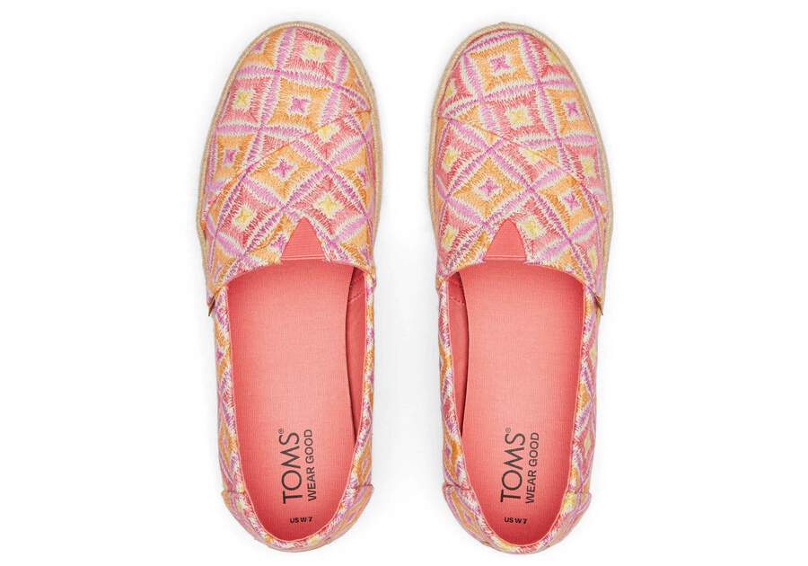 Alpargata Rope 2.0 Pink Geometric Espadrille Top View Opens in a modal