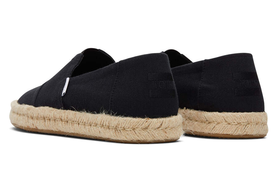 Alpargata Black Recycled Cotton Rope 2.0 Espadrille Back View Opens in a modal