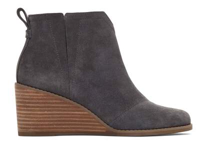 Clare Forged Iron Suede Wedge Boot